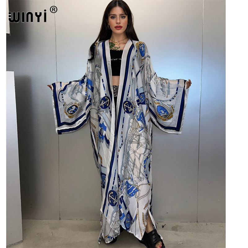 Cover Up Kaftan - WINYI 기모노 여름 카프탄 비치웨어 카디건