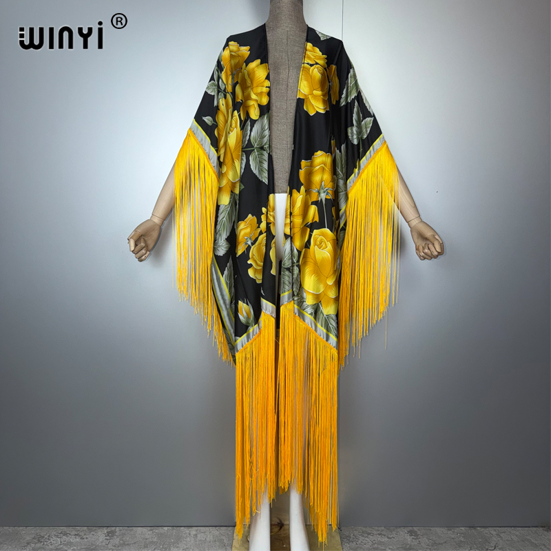 Cover Up Kaftan - WINYI 아프리카 키모노 커버업 보헤미안 프린트