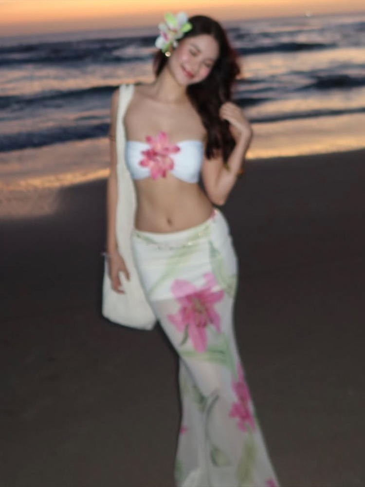 Romper Floral Print - Nibber Pretty Women 투피스 세트 3d