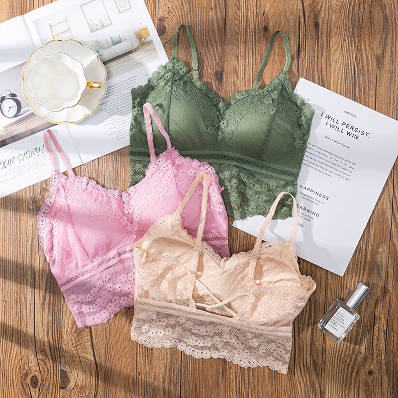 Bralette Triangle Set - 3D 섹시한 레이스 란제리 심리스 스포츠
