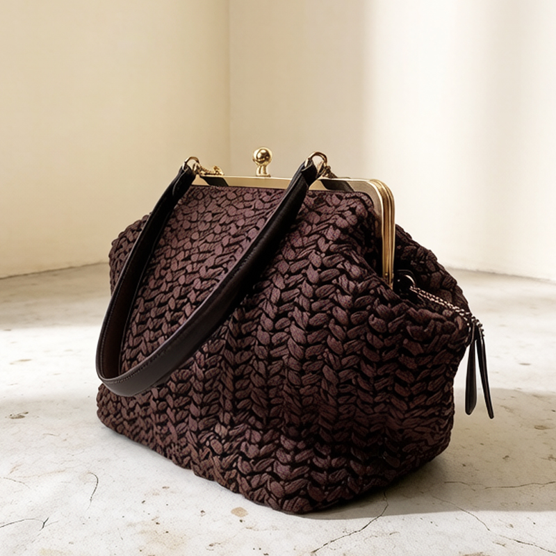손으로 짠 키스락 프레임 숄더 라피아 클립 스트로 비치 - Crochet Bag Raffia 리뷰 및 가격