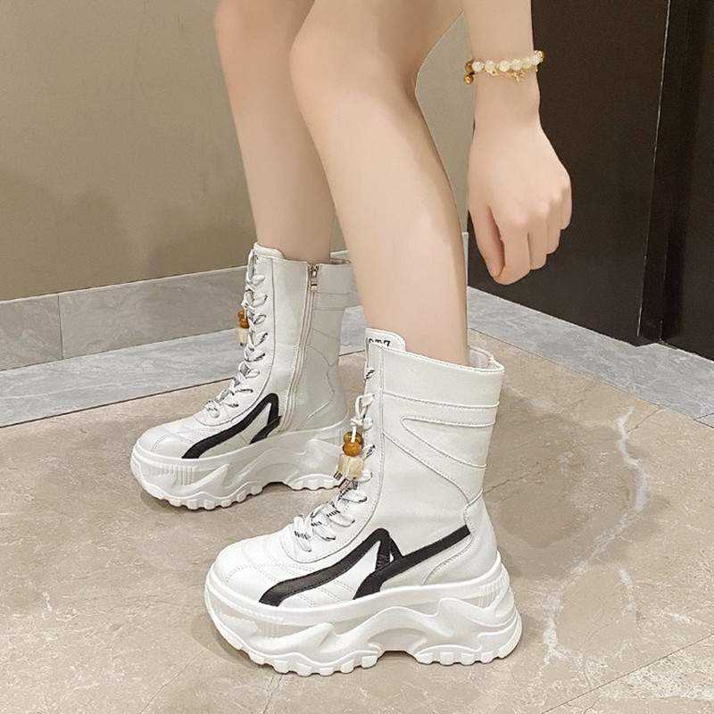 신상 여성 8CM 청키 미드-캘프 부츠 2025 가을  - Wedge Espadrille Women 리뷰 및 가격