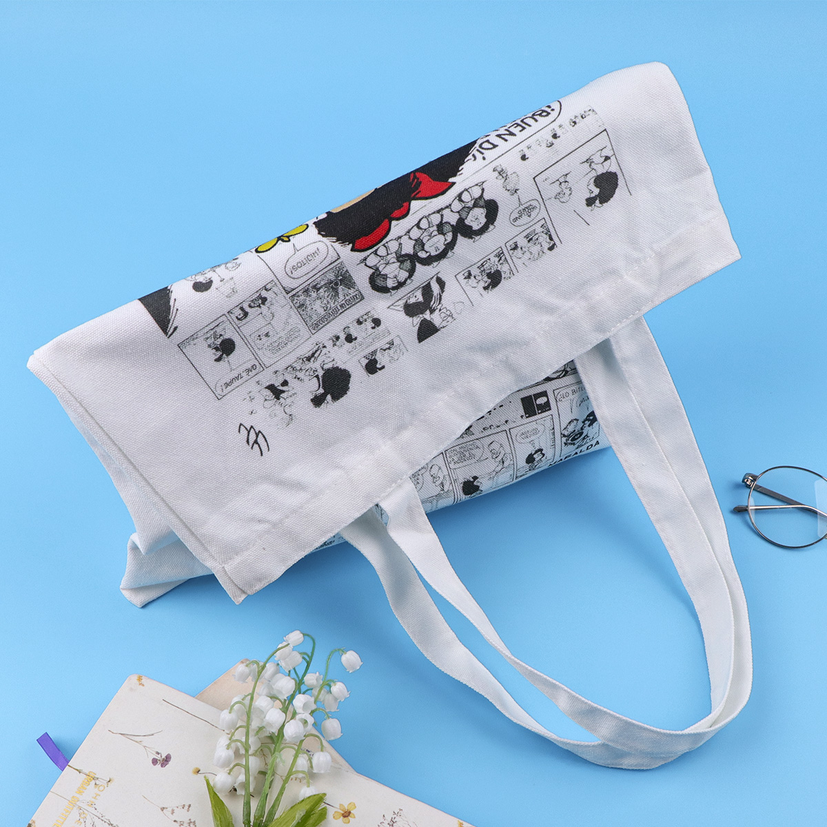 패션 캔버스 토트백 여성 만화 소녀 재사용 가능 에코  - Tote Bag Beach 리뷰 및 가격
