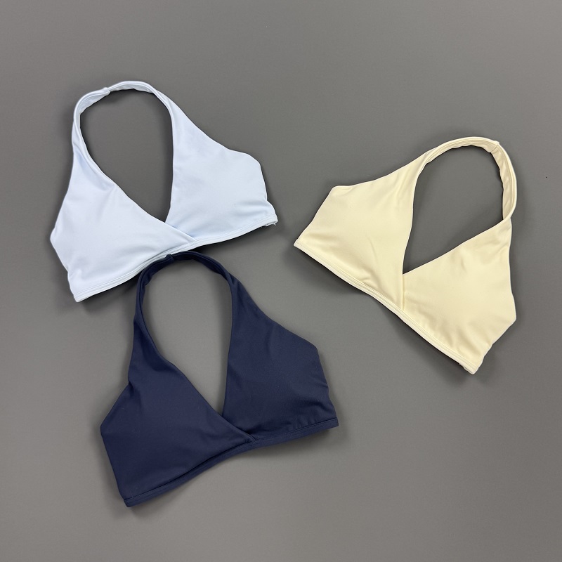 여성용 짐탑 홀터넥 스포츠 브라 프론트 크로스 V넥 패 - Crop Top Crochet 리뷰 및 가격